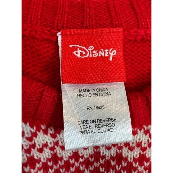 Y2k Disney Minnie Mickey Sweater Christmas Holiday Red White Toddler 18mon - Picture 4 of 5